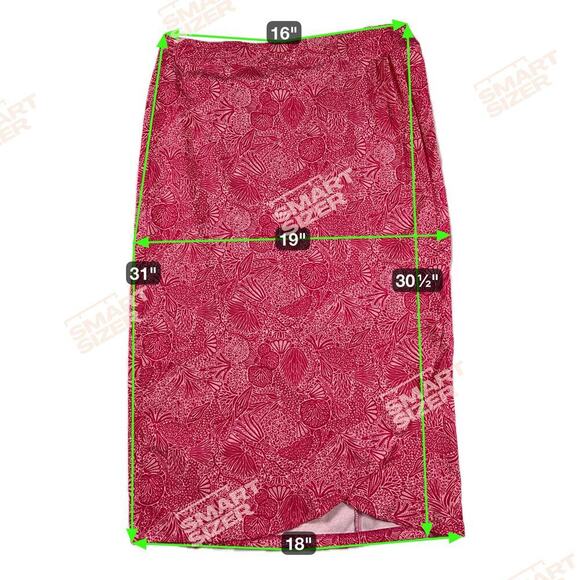 Ripskirt Hawaii Hot Pink Botanical Print Adjustable Wrap Skirt Length 3 Size M - Picture 3 of 11